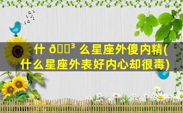 什 🌳 么星座外傻内精(什么星座外表好内心却很毒)